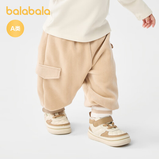 巴拉巴拉童装儿童长裤男女童运动裤冬装宝宝长裤子休闲时尚保暖 卡其50617 100