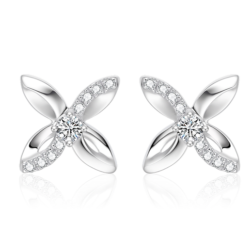 Mankaron platinum earrings 2025 new flower star eyes PT950 earrings for women, moissanite inlaid sparkling gift for girlfriend, flower star eyes, total weight 1.65g, main stone about 0.1ct