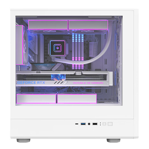 Das weiße Hauptgehäuse des Peninsula Iron Box (PADO) Style 5 für Desktop-Computer unterstützt M-ATX-Motherboard/mit Typ-C/Frontplatte aus Eisengitter/Schiebeglas-Design/8 Lüfterpositionen/240-Wasserkühlung/5080-Grafikkarte