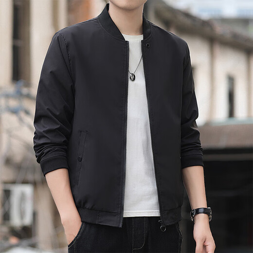 
GYOUNGOR men's jackets in spring and autumn new short baseball uniform solid color versatile slim Korean style jacket K12109 military green + K12109 m white 3XL