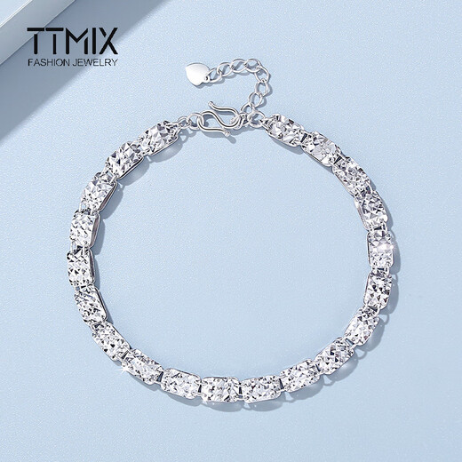 TTMIX turned imitation diamond platinum bracelet pt950 authentic fashionable women's platinum bracelet birthday gift 6.7-6.9g 16+3cm