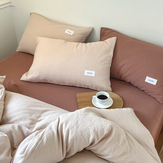 Belles Mercury Home Textiles produces Class A baby-grade cotton double-layer gauze four-piece set of pure cotton naked sleeping sheets three-layer gauze day green 1.5-1.8 meters bed quilt cover 200*230cm, sheet 2