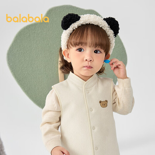Balabala children's clothing children's vest reversible vest 2025 new autumn and winter clothing lamb velvet top clothes men's and women's baby clothes