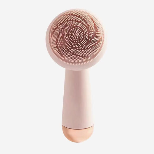 Electric facial cleanser to remove blackheads, silicone brush, pore cleaning artifact, household ultrasonic vibration massage for men and women, beige rechargeable vibration rotation mode