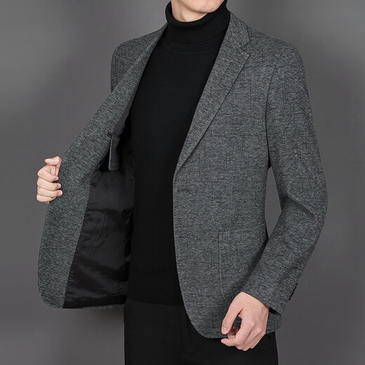 Goldlion high-end wool suit men's autumn and winter single-piece top middle-aged casual wool suit jacket medium-thick single suit 2835 light gray M 170