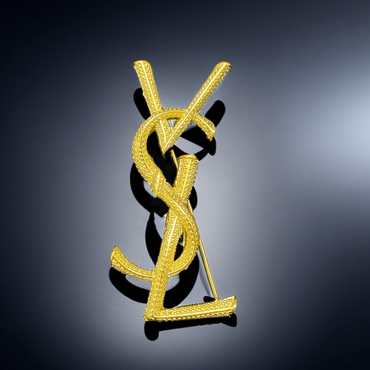 SNQP letter brooch women's design niche pin Yang Shulin logo suit accessories new corsage snake pattern - gold