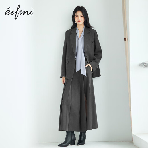 Eveli (eifini) Jiang Xin endorses single-breasted suit daily non-tight casual suit jacket for women 2025 autumn new style dark gray M 100-110Jin Jin equals 0.5 kg
