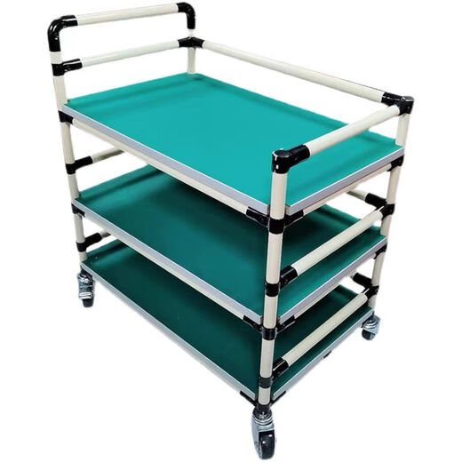 Runhuanian anti-static turnover vehicle material rack workshop mobile wire bar tool cart multi-layer lean tube workbench small trolley 1000*600*1000*3 layers long