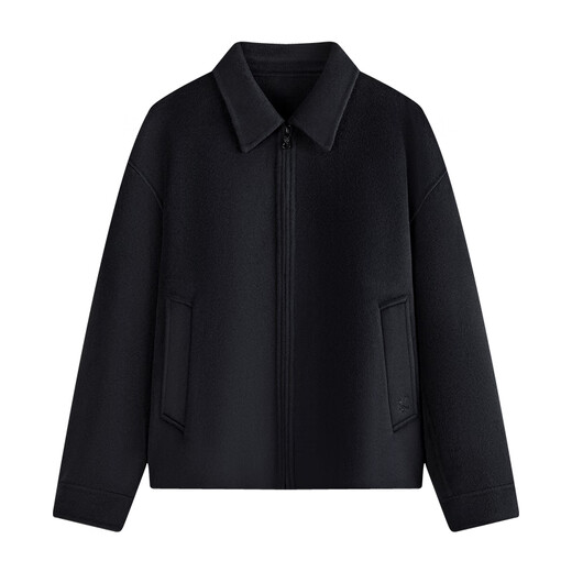 Navigare Italian small sailing short woolen jacket men's 2025 autumn and winter new wool wide lapel jacket dark night black M