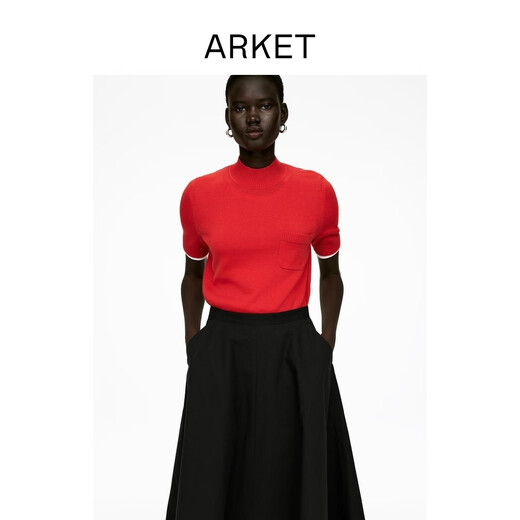 
ARKET Women's Clothing Cotton Zipper Umbrella Skirt Skirt Black Fall New Style 1293868001 Black M 165/72A 38