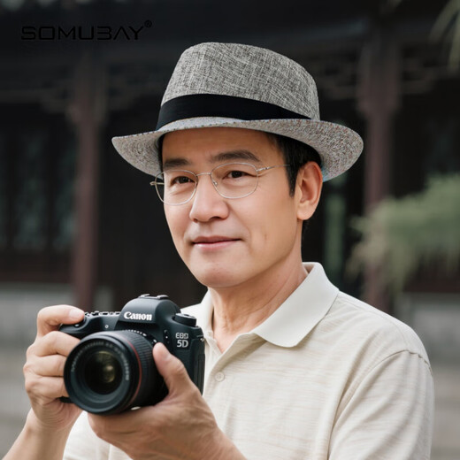 SOMUBAY middle-aged and elderly men's jazz hat dad hat autumn and winter grandpa old man spring and autumn British retro short-brimmed gentleman hat black four seasons M (56-58cm)