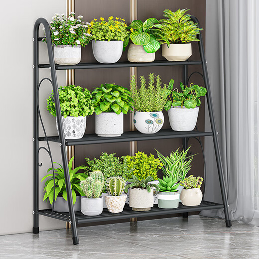 Wojia flower rack stepped balcony decorative flower rack floor-standing simple succulent flower pot rack layer rack storage flower rack