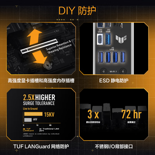 Placa base para juegos ASUS B650 B850 interfaz AM5 DDR5 compatible con CPU 7500F/7800X3D/9600X/9700X/9800X3D ASUS TUF GAMING B850M-PLUS