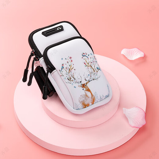 Shanyouyuan running mobile phone arm bag outdoor cartoon unisex arm strap Apple sports mobile phone arm bag wrist bag waterproof large Elk Forest (restock)