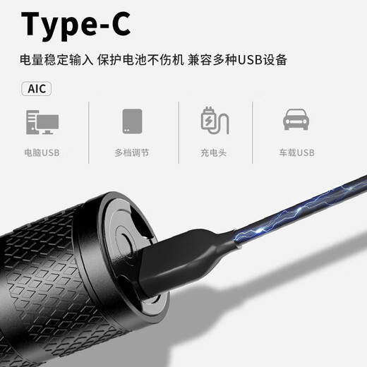 High-light zoom telescopic lighting night light long-range small double light source rechargeable emergency outdoor camping long-life lighting upgraded model medium brightness 200 mAh