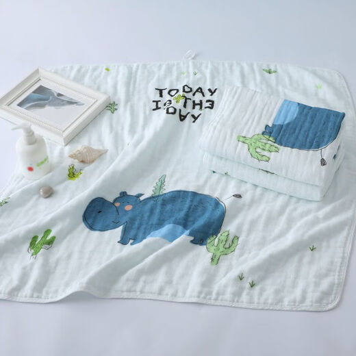 KING SHORE cartoon pure cotton gauze blanket children's summer cool quilt baby kindergarten nap blanket towel quilt white one