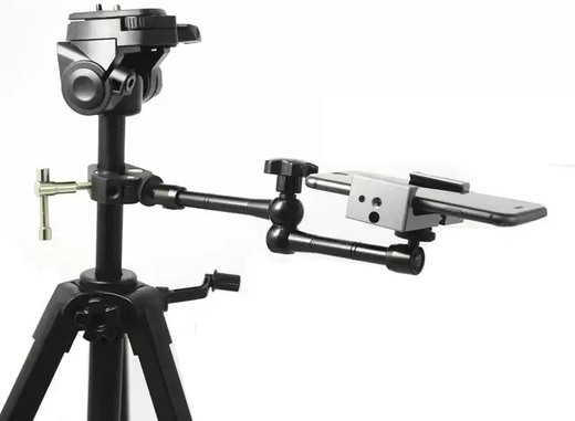 TKHE metal extension pole mobile phone live broadcast bracket external clip tablet to increase camera position overhead shooting universal camera tripod 11-inch magic arm metal mobile phone clip
