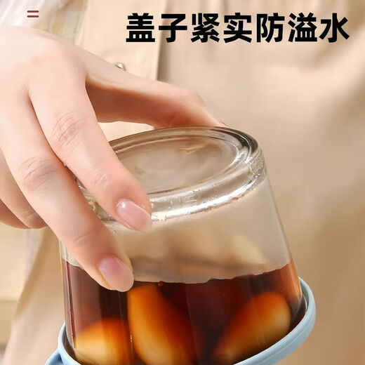 Pickle jar with lid, glass crisper, food-grade storage box, refrigerator jar, pickle jar, pickle jar, packaging box, 3-piece vegetable crisper (160ml)