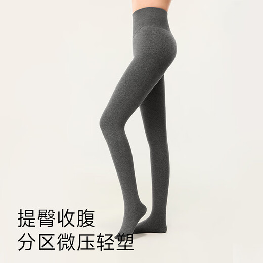 Moxun Angelababy's same style, women's high-waisted, versatile, slimming and warm, gray gray leggings, single pair - smoke gray, foot-stepping style, one size fits all, super thick velvet (suitable for -15-0)