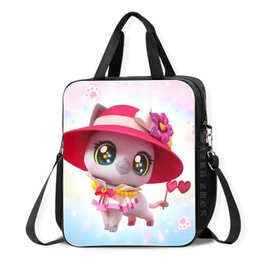 JE Blogger INS Cartoon Wish Meow Meow Meow Meow de primaria y secundaria La bolsa de la escuela de la escuela secundaria Bolsa Hommald Handheld Bag Bag Crossbody Mackpack Mujeres D13969 Bolsa de lienzo de gran capacidad CRAM