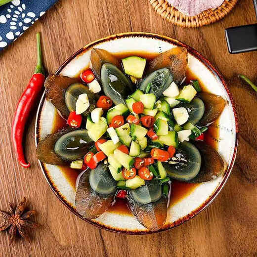 Huevo en conserva Wanweijia, huevo de flor de pino hervido, artesanía sin plomo, huevo de pato encurtido antiguo como compañero de comida, 50 g * 10 piezas