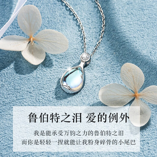 GUSKI French brand Rupert's Tears Necklace Feminine Clavicle Pendant Anniversary Birthday Premium Gift for Girlfriend Please take photo of engraving or greeting card