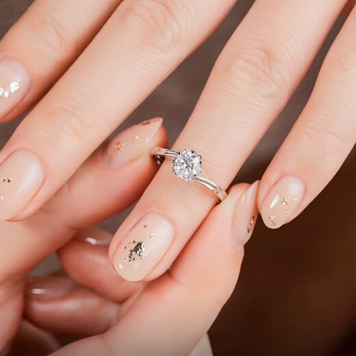 I Do platinum PT950 diamond ring 1 carat snowflake twist arm diamond ring wedding ring proposal engagement ring gift for girlfriend Snowflake twist arm-1 carat diamond size 8