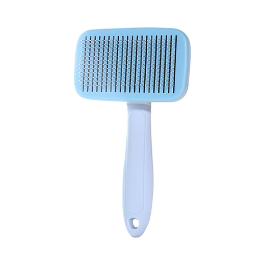 Sanqihu New Long-Handed Pet Grooming Comb Cat and Dog Grooming Brush Pet Supplies One-Click Hair Remover Square Head Color Comb Large Purple One-Click Hair Removal Self-Cleaning Comb
