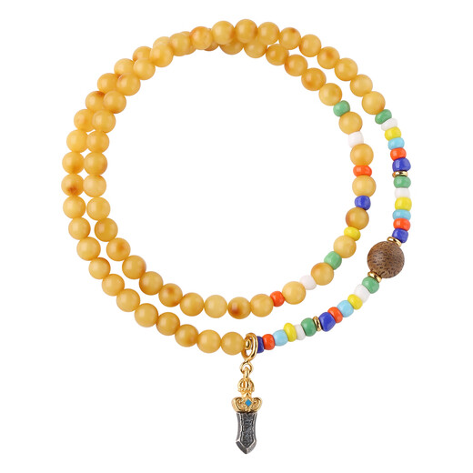 Potala Palace beeswax and glazed multi-circle bracelets, wooden and playful agarwood transfer bead bracelets for men and women, birthday gifts for girlfriends, beeswax and glazed multi-circle bracelets