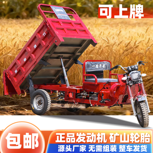 Zongshen three-wheel flat seat model Zongshen gasoline water-cooled engine fuel three-wheel motorcycle can be lifted and dumped 175cc flat seat water-cooled 1.2 meters wide x 1.8 meters long
