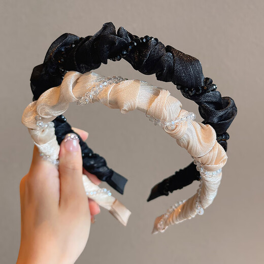 Kamalun (KAMALUN) light luxury women's headband 2025 new face wash headband pressure hairpin hairband high-end hair accessories high-end headwear khaki