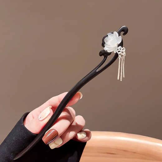 Su Shiliuxiang Cloud Lotus Hairpin Tassel Hairpin Girls Birthday Gift New Chinese Sandalwood Hairpin Chinese Style Hanfu Accessories Chinese Elegant Lotus Hairpin