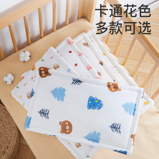 Duo Elf Baby Pillow Cloud Pillow 0 to 6 Months Flat Pillow Cover 1 Year Old Pure Cotton Newborn Baby Soothing Doudou Autumn and Winter 3 Cotton Yarn Beanie Velvet Flat Pillow Garden Bunny 30*50cm