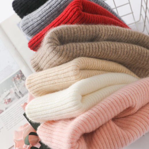 Hengyuanxiang pure cashmere neck wrap for men and women to keep warm in winter cervical spine fake collar wool neck scarf thickened pullover dark camel