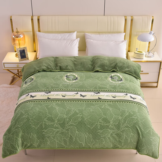 Mercury series 2025 new winter milk velvet four-piece set, thickened and warm coral velvet quilt cover, double-sided velvet quilt cover sheet, warm time, thickened and warm, anti-static, 1.8m bed sheet style, four-piece set - suitable for 200*230cm quilt core