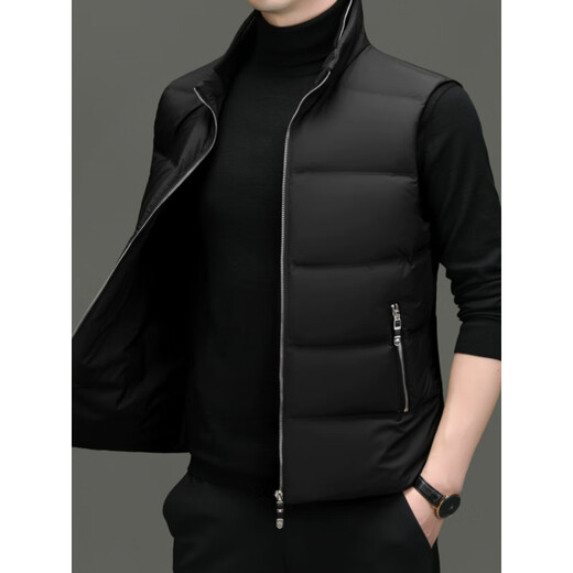 JIARMAY high-end brand men's high-end vest men's 2025 winter new thickened vest duck down short fashion stand-up collar no gray L 175