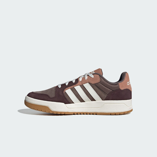 Adidas ENTRAP American campus style sports sneakers, boyish retro basketball shoes for men and women, Adidas deep earth brown/white/dark gray brown 42