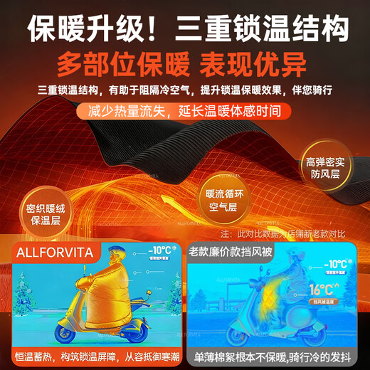 ALLFORVITA Electric Vehicle Windproof Quilt Autumn and Winter Thickened Velvet Windproof Quilt Motorcycle Velvet Knee Pads Snow and Rain Windproof Windproof Clothes Leg Cover Beige丨Neck Guards Shoulder Pads + Widened Side Wings Next Day Delivery Thickened Cold-Resistant Cotton Warm Knee Guards Windproof and Rainproof Film