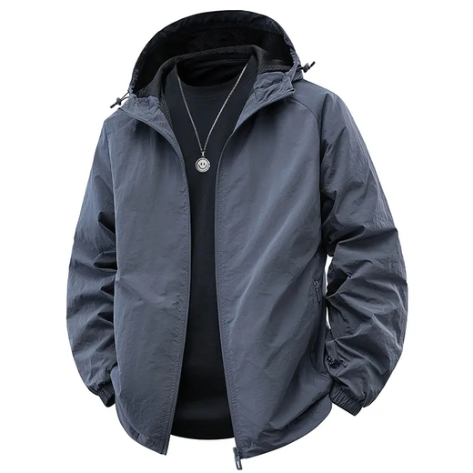Baleno S&K Series Spring and Autumn Men's Jacket 2025 New Hooded Light Thick Jacket Outdoor Mountaineering Men's Black 2XL