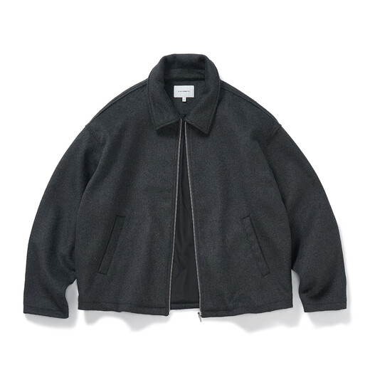 714street old money style wool blended lapel jacket 2025 autumn and winter silhouette woolen jacket for men dark gray M