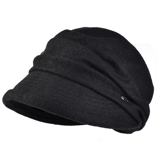 Kenmont Autumn and Winter British Retro Woolen Beret Women's Warm Wool Hat Korean Style Trendy Color Versatile Baotou Hat Black M 57.5c (Adjustable)