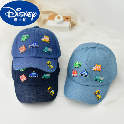 Disney children's hat spring and autumn baseball cap baby outdoor summer sun protection hat boys and girls fashionable baseball cap light blue (denim motorcycle peaked cap) 2-8 years old (50-54cm) x (adjustable hat girth)