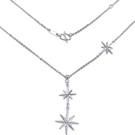 Lao Fengxiang platinum necklace pt950 winding bright six-pointed star necklace birthday gift for girlfriend and wife platinum jewelry platinum about 4.36g