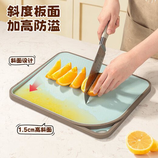 美厨（maxcook）菜板砧板 塑料切肉案板加厚斜面设计双面防滑 34*28*1.7 MCPJ2375