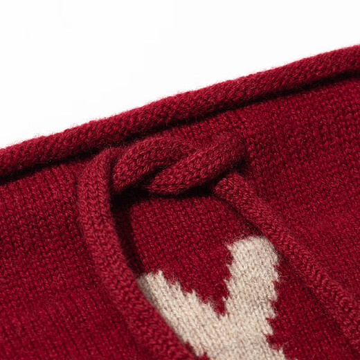 Da Vinci password pure wool knitted hat scarf dual-purpose autumn and winter 2025 new fashion scarf for women warmth to give girlfriend gift dark red 27cm*25cm