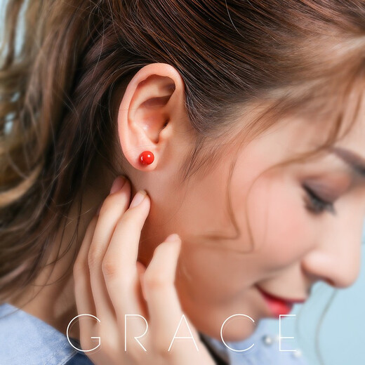 Meluxe 18k gold coral stud earrings/coral earrings and earrings, birthday gift for girlfriend, gift for wife, 6-7mm