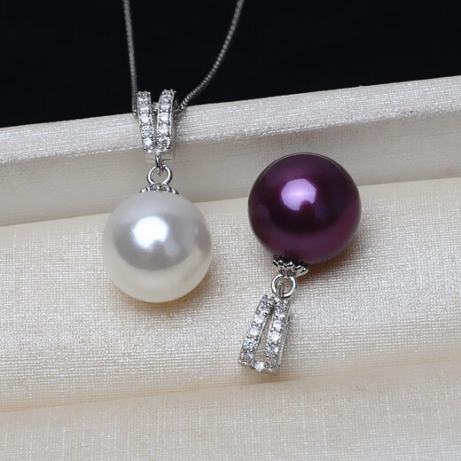 Wanke sense pearl pendant single shell freshwater pearl pendant necklace s925 silver temperament single white shell bead without chain 14-14mm