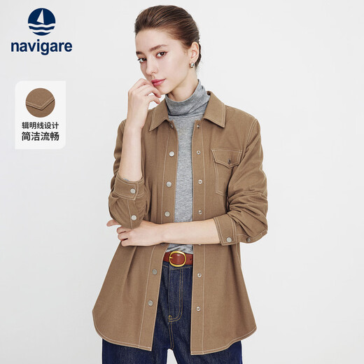 Navikel Italian dinghy women's 25-year new warm long-sleeved shirt solid color thick shirt 2333005509