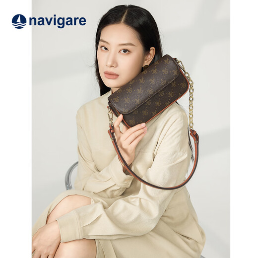 NAVIGARE Italien petit sac à voile sac de chaîne féminin léger Luxury Fashion One-épaule Sac à corps crossbody Commu au petit sac carré Sac sous bras