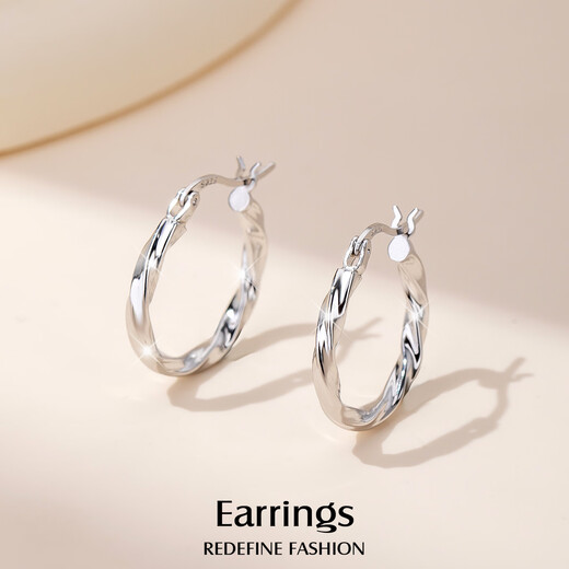 Yalundi Silver Earrings Women's Earrings Plain Rings Unique and Beautiful Earrings Women's 2025 New High-Quality Light Luxurious Earrings Earrings Buckle Jewelry